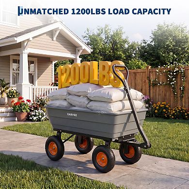 Heavy Duty Garden Dump Cart 1200 lbs Capacity