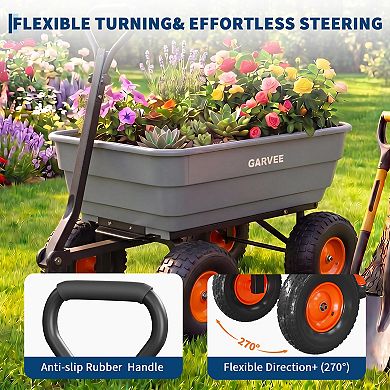 Heavy Duty Garden Dump Cart 1200 lbs Capacity