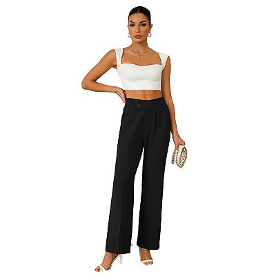 dress pants and tops for ladies EHQJNJ Dress Pant Suits for Women Elegant Womens Elegant Solid Color Suit  Vest Tank Cardigan Pockets Tops Wide Leg Pants Suit Outfit Sets for Women  Pant Suit Shorts for Women