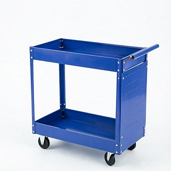 2 Shelf Metal Rolling Tool Cart, 330LB Load Mechanic Storage Organizer for Warehouse Home Use