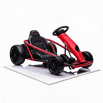 12V Kids Electric Go-Kart, Dual 300W Brushless Motor Drift Racing Car for 8-12 Years Old