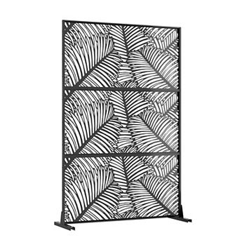 74"H x 47.2"W Freestanding Metal Privacy Screen, Decorative Room Divider for Patio Garden Outdoor