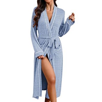 Ekouaer Womens Robe Long Bathrobe Lightweight Soft Kimono Robes Ladies Casual Loungewear