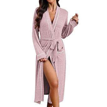 Ekouaer Womens Robe Long Bathrobe Lightweight Soft Kimono Robes Ladies Casual Loungewear