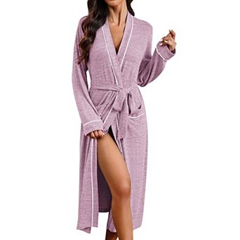Ekouaer Womens Robe Long Bathrobe Lightweight Soft Kimono Robes Ladies Casual Loungewear