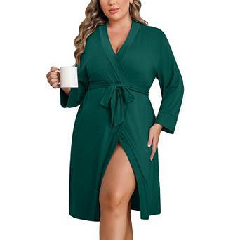 Ekouaer Womens Robe Knee Length Maternity Bathrobe Lightweight Kimono Sleepwear