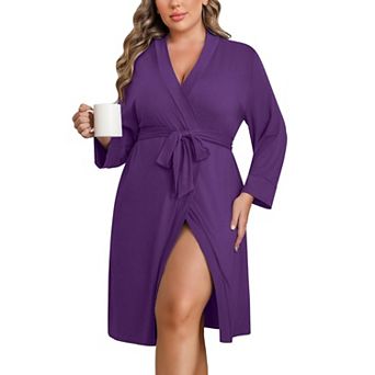 Ekouaer Womens Robe Knee Length Maternity Bathrobe Lightweight Kimono Sleepwear