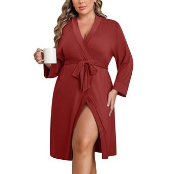 Ekouaer Womens Robe Knee Length Maternity Bathrobe Lightweight Kimono Sleepwear