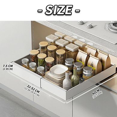 Expandable Heavy Duty Pull-Out Cabinet Organizer, Adjustable Slide-Out Drawer for Kitchen Pantry