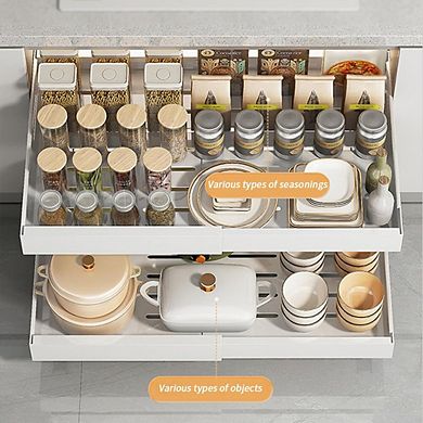 Expandable Heavy Duty Pull-Out Cabinet Organizer, Adjustable Slide-Out Drawer for Kitchen Pantry