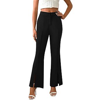 Women's Wide Leg Bootcut High Waisted Stretchy Business Casual Pants with Pockets