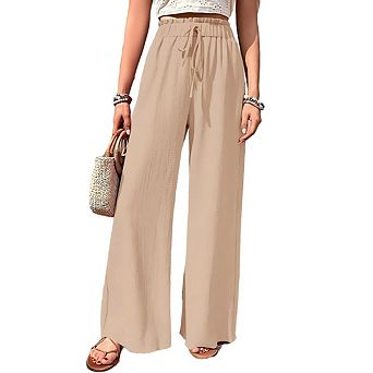 Wide Leg Pants for Women High Waisted Dress Palazzo Flowy Trousers Loose Straight Leg Pants