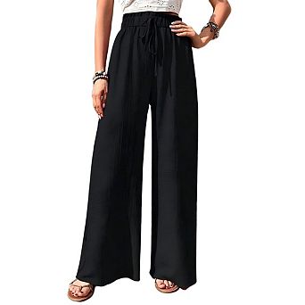 Wide Leg Pants for Women High Waisted Dress Palazzo Flowy Trousers Loose Straight Leg Pants