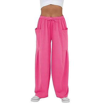 Flowy Wide Leg Pants for Women Drawstring Palazzo Harem Pants Casual Beach Vacation Trousers