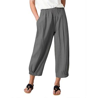Pants for Women High Waisted Wide Leg Yoga Capris Crop Pants Sweatpants with Pockets