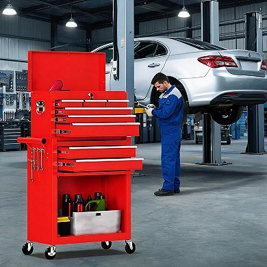 8 Drawer Q235, Metal Toolbox, 2-in-1 Tool Box-Multi-Functional Toolbox, Portable Toolbox