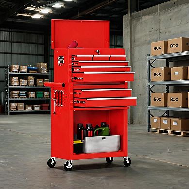 8 Drawer Q235, Metal Toolbox, 2-in-1 Tool Box-Multi-Functional Toolbox, Portable Toolbox