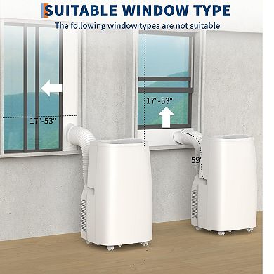 14,000 BTU Portable Air Conditioner, Cools Up to 750 Sq. Ft, Sleep Mode, Remote, Timer