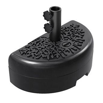 Durable Half-Round Patio Parasol Base, Water or Sand Fillable, outdoor Umbrella Stand for Garden