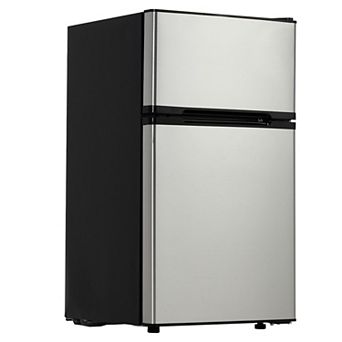 1.7 Cu.Ft Compact Mini Fridge with Freezer, Adjustable Thermo Removable Glass Shelves for Apartment