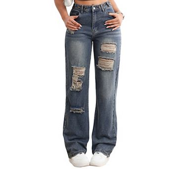 Womens High Waisted Jeans Stretchy Slim Fit Bootcut Denim Pants