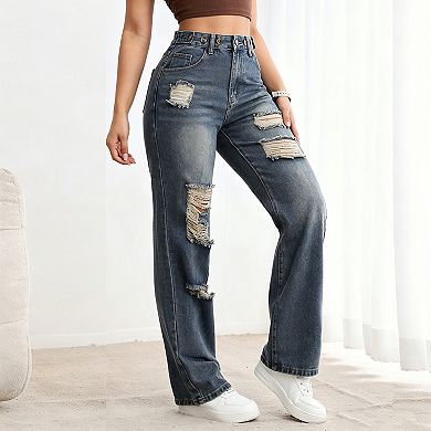 Womens High Waisted Jeans Stretchy Slim Fit Bootcut Denim Pants