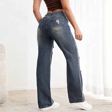 Womens High Waisted Jeans Stretchy Slim Fit Bootcut Denim Pants