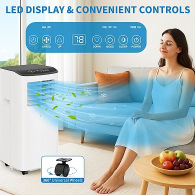 3-in-1 Portable Air Conditioner with Dehumidifier and Remote