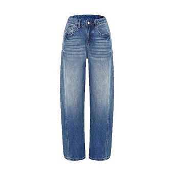 Women's Retro Washed Wide Leg Jeans Loose Casual Fashion Jeans
