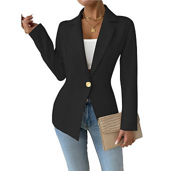 Women's Blazer Business Casual Lightweight Suit Long Sleeve Slim Fit Work Office Jacket