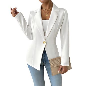 Women's Blazer Business Casual Lightweight Suit Long Sleeve Slim Fit Work Office Jacket