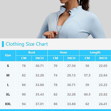 Women's Workout Jacket Lightweight Zip Up Yoga Jacket Cropped Athletic Slim Fit Tops