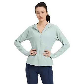 Women's Sun Protection Jacket Hoodie Lightweight Long Sleeve Sun Cover Up Shirt With Pockets