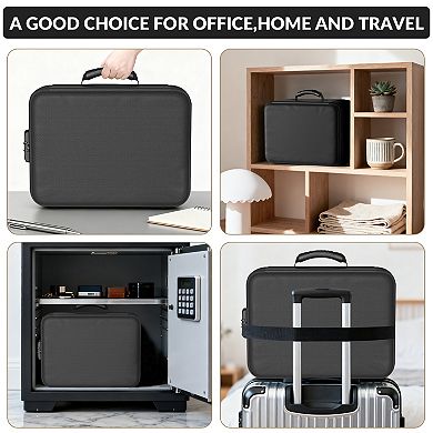 Fireproof & Waterproof Document Storage Box with Lock Secure Hard Organizer for Laptops