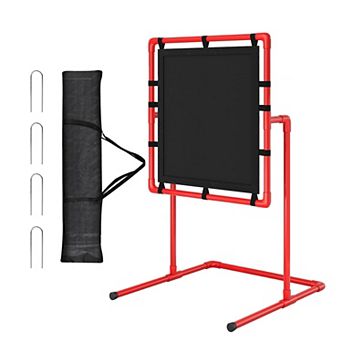 Easy Setup Baseball Pitching Trainer with Strike Zone, Portable PVC Pitching Net for Backyard Play