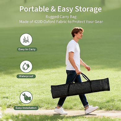 Easy Setup Baseball Pitching Trainer with Strike Zone, Portable PVC Pitching Net for Backyard Play