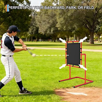 Easy Setup Baseball Pitching Trainer with Strike Zone, Portable PVC Pitching Net for Backyard Play