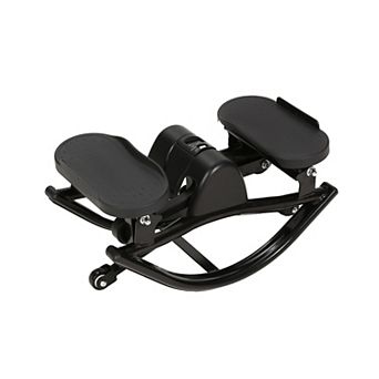 Rocking Stepper for Exercise at Home - Side to Side Mini Stair Stepper with Resistance Bands