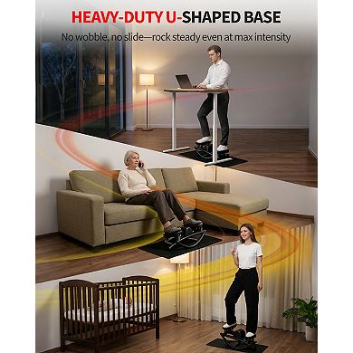 Rocking Stepper for Exercise at Home - Side to Side Mini Stair Stepper with Resistance Bands