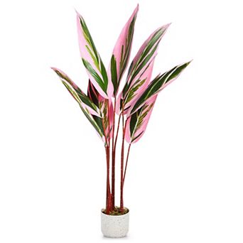 4FT Artificial Calathea Faux Tree for Indoor and Outdoor Home Office Decor