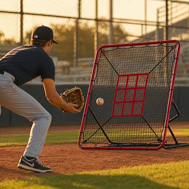 4x4.5Ft Baseball & Softball Rebounder NetAdjustable Angles, UV-Proof, Portable Solo Hitting Trainer