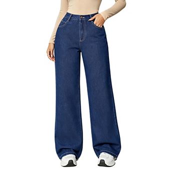 Women's High Waist Wide Leg Jeans Loose Fit Denim Pants