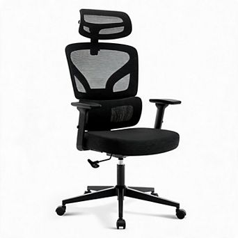 Ergonomic Office Chair, Adjustable Headrest Lumbar Support 3D Armrest Gaming Chair for Study Bedroom