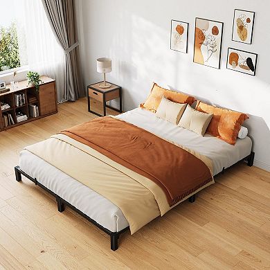Heavy Duty Metal Platform Bed Frame, Steel Bed 800lbs with Underbed Storage, No Box Spring Needed