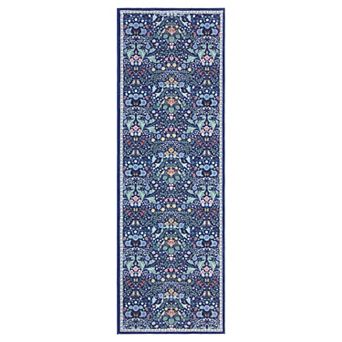 Vintage Floral Machine Washable Rug Soft Botanical Non Slip Stain Resistant Carpet for Living Room