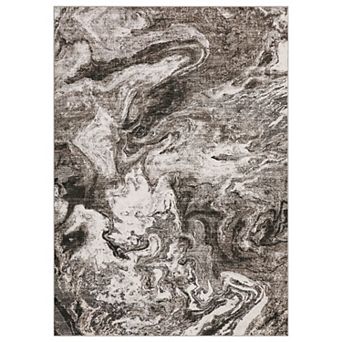 Abstract Machine Washable Rug with Rubber Backing Low Pile Non-Slip Stain-Resistant Foldable Carpet
