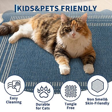 Easy Jute Machine Washable Rug Modern Soft Non Slip Low Pile Solid Indoor Outdoor Carpet