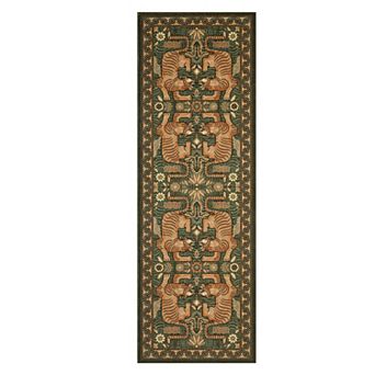 Vintage Tiger Machine Washable Rug with Rubber Backing Stain Resistant Foldable Non Slip Carpet