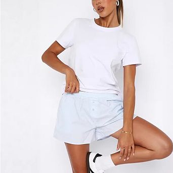 Women's Elastic Waist Casual Shorts Button Fly Lightweight Relaxed Fit Summer Shorts