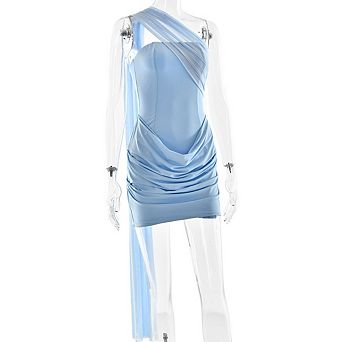 Women's Ribbon Pleated Dress Hot Girl Strapless Women's Bodycon Mini Skirt